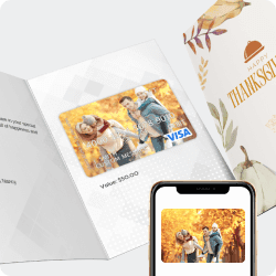 visa gift card with greeting card image